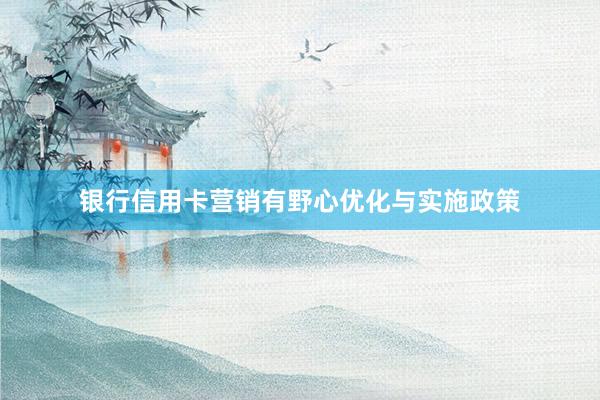 银行信用卡营销有野心优化与实施政策